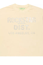 Lake Beige Rhinestone Boxy Crop T-Shirt