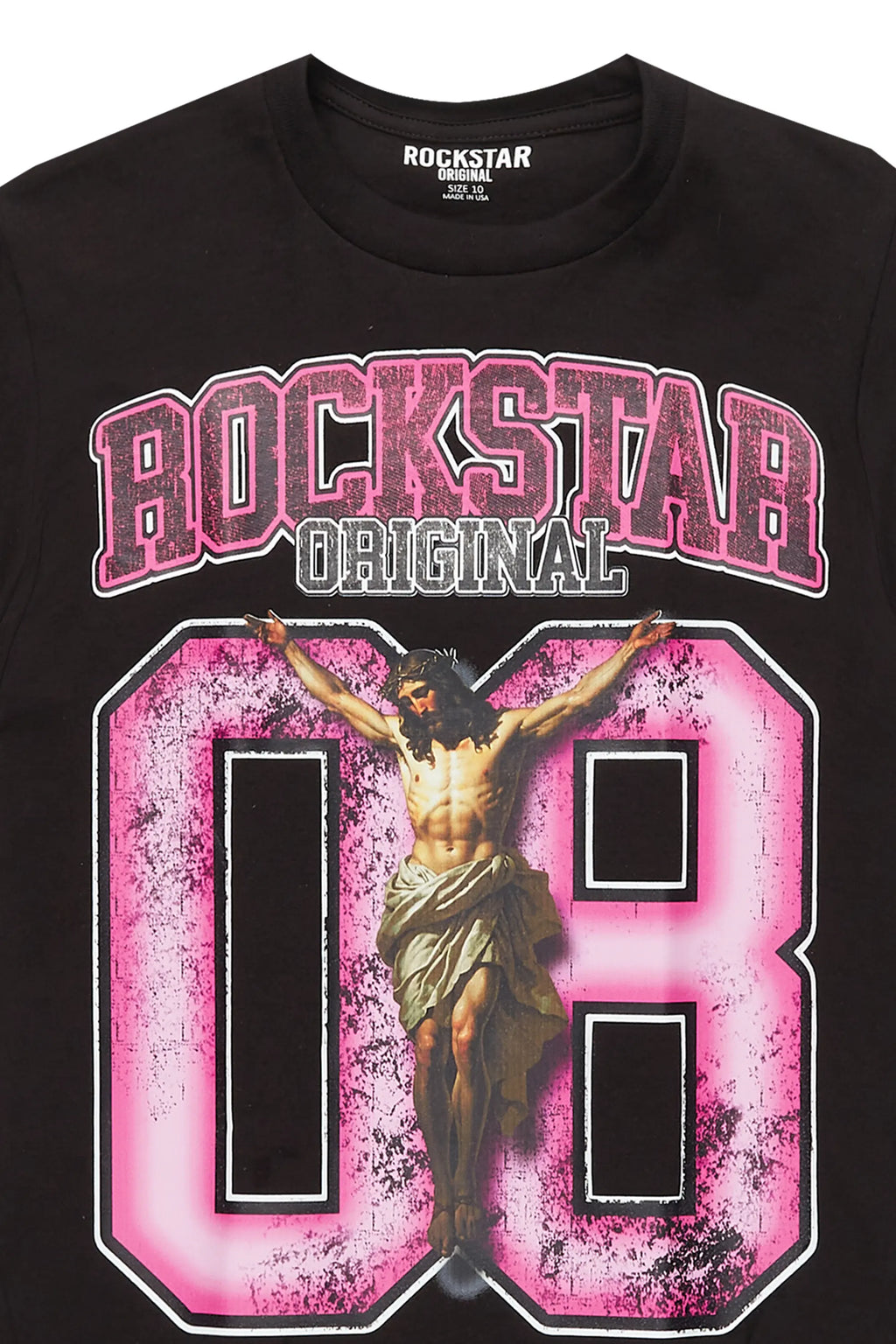 Boys Fields Black/Pink Graphic T-Shirt