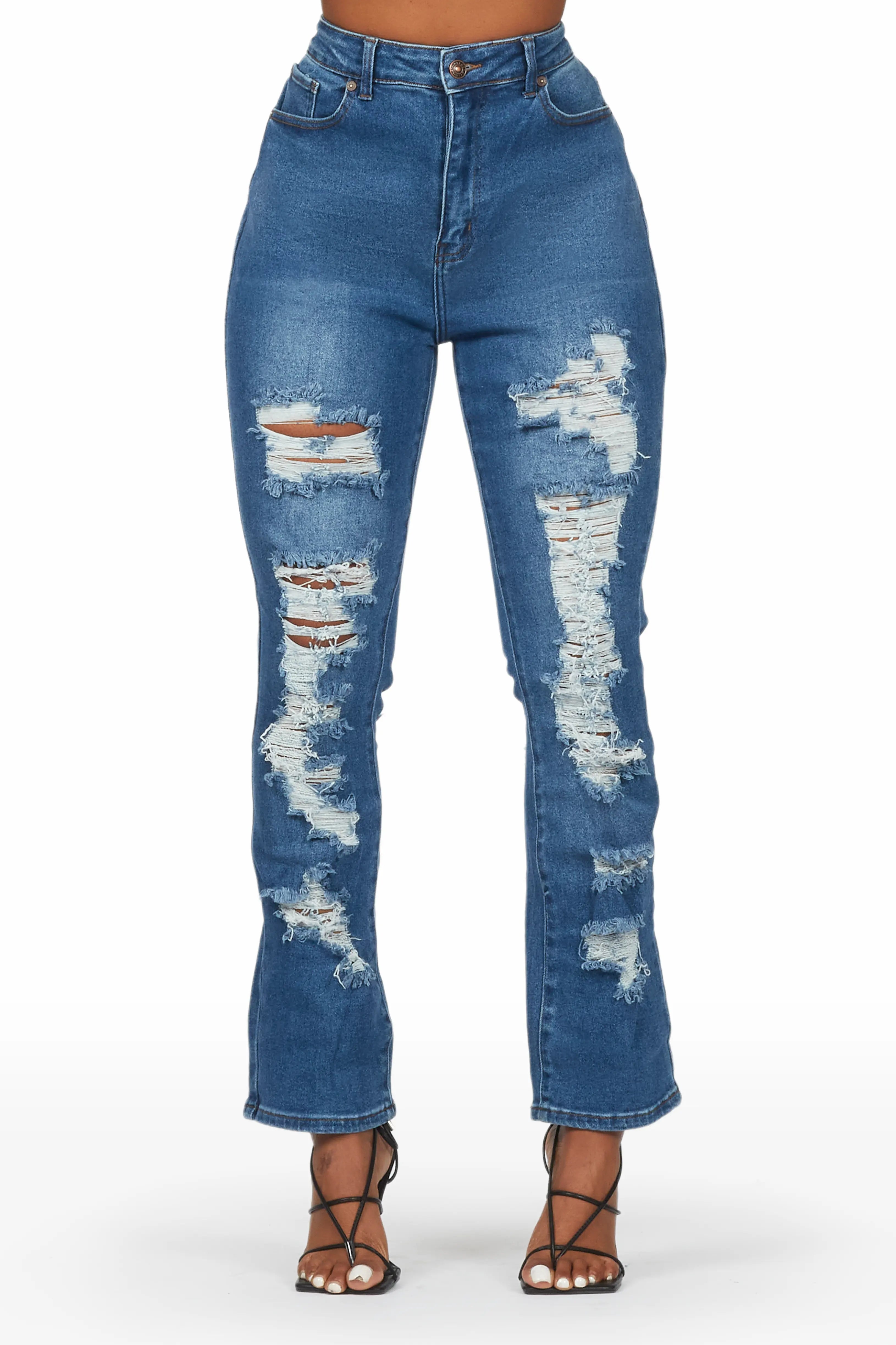 Kaydan Med. Wash Distressed Skinny Jean