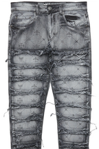 Pasha Black Wash Slim Fit Frayed Jean