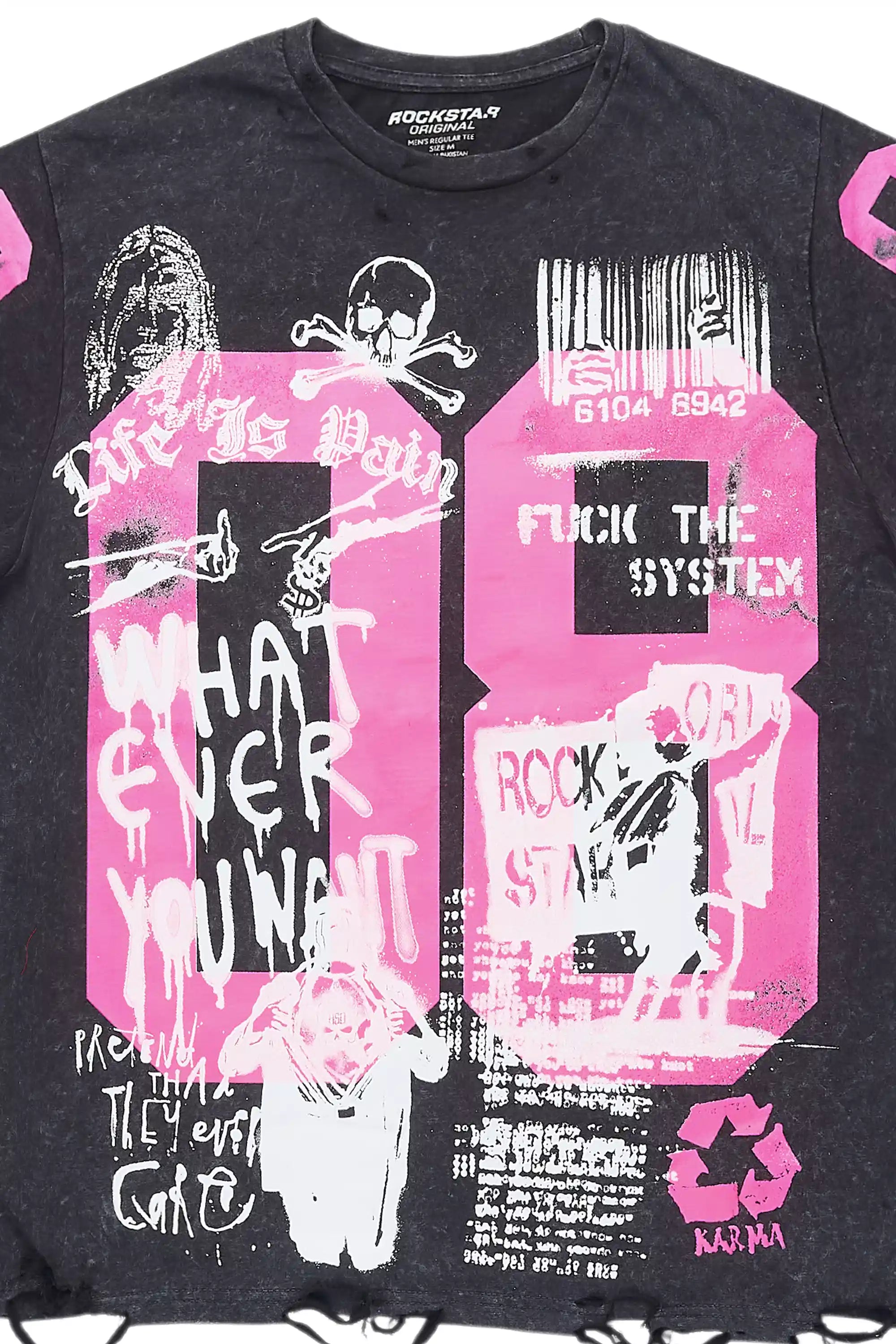 Kammile Vintage Black Oversized T-Shirt