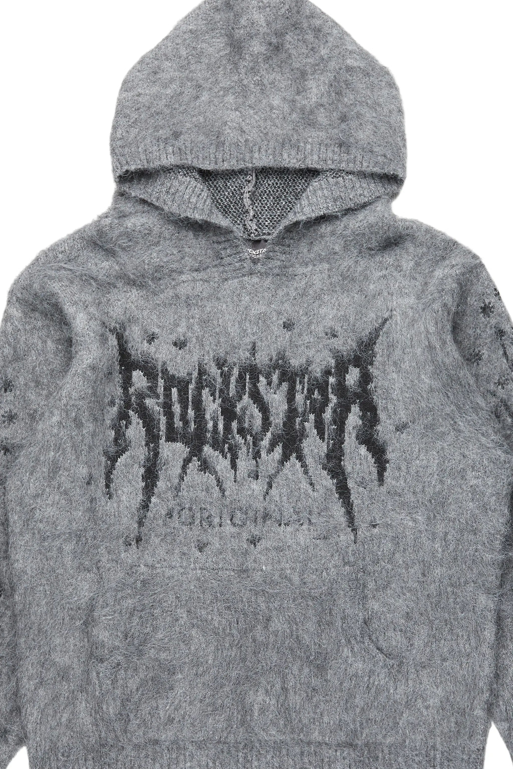 Evelyn Grey Graphic Mohair Hoodie
