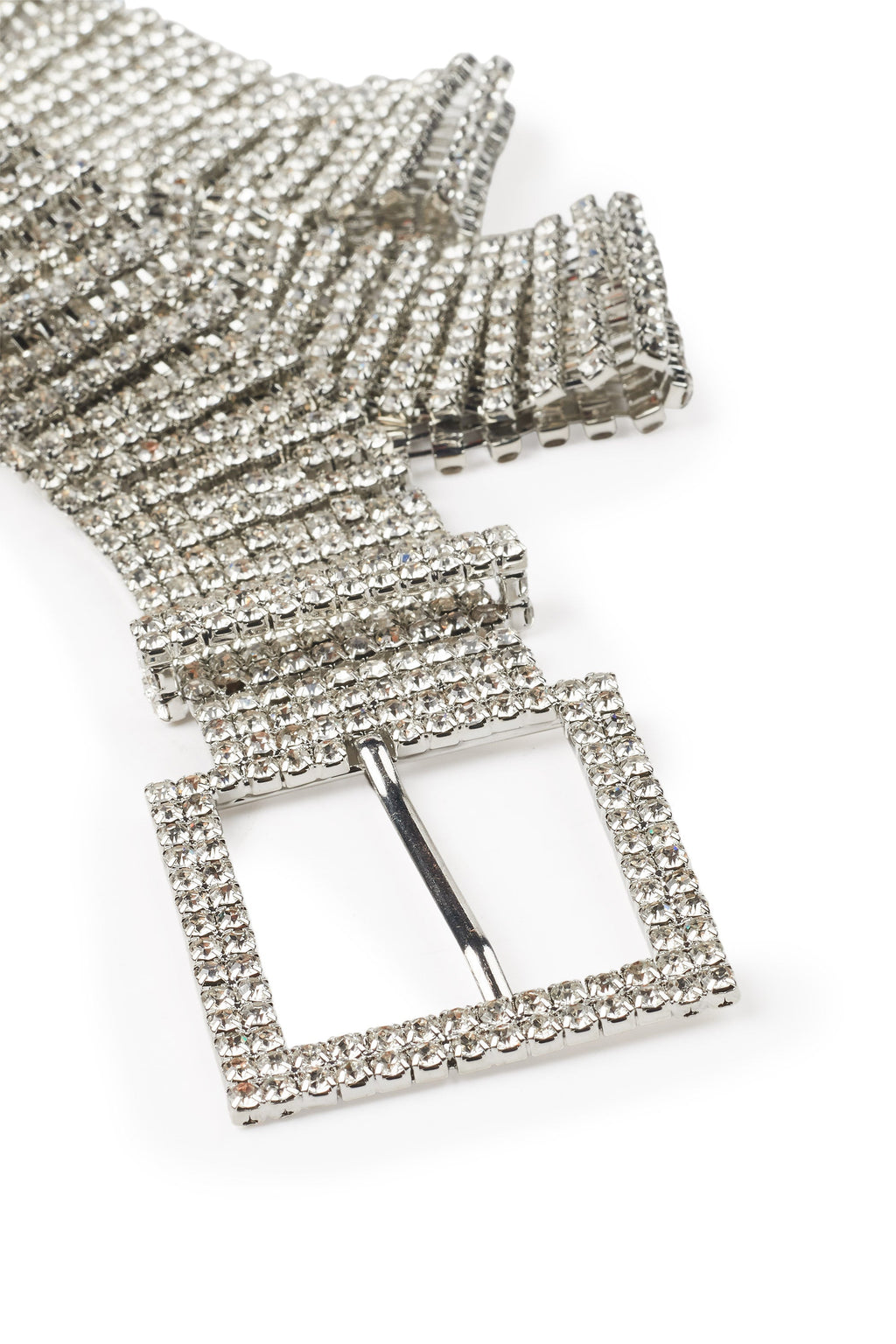 Kaquana Silver Metallic Rhinestone Belt