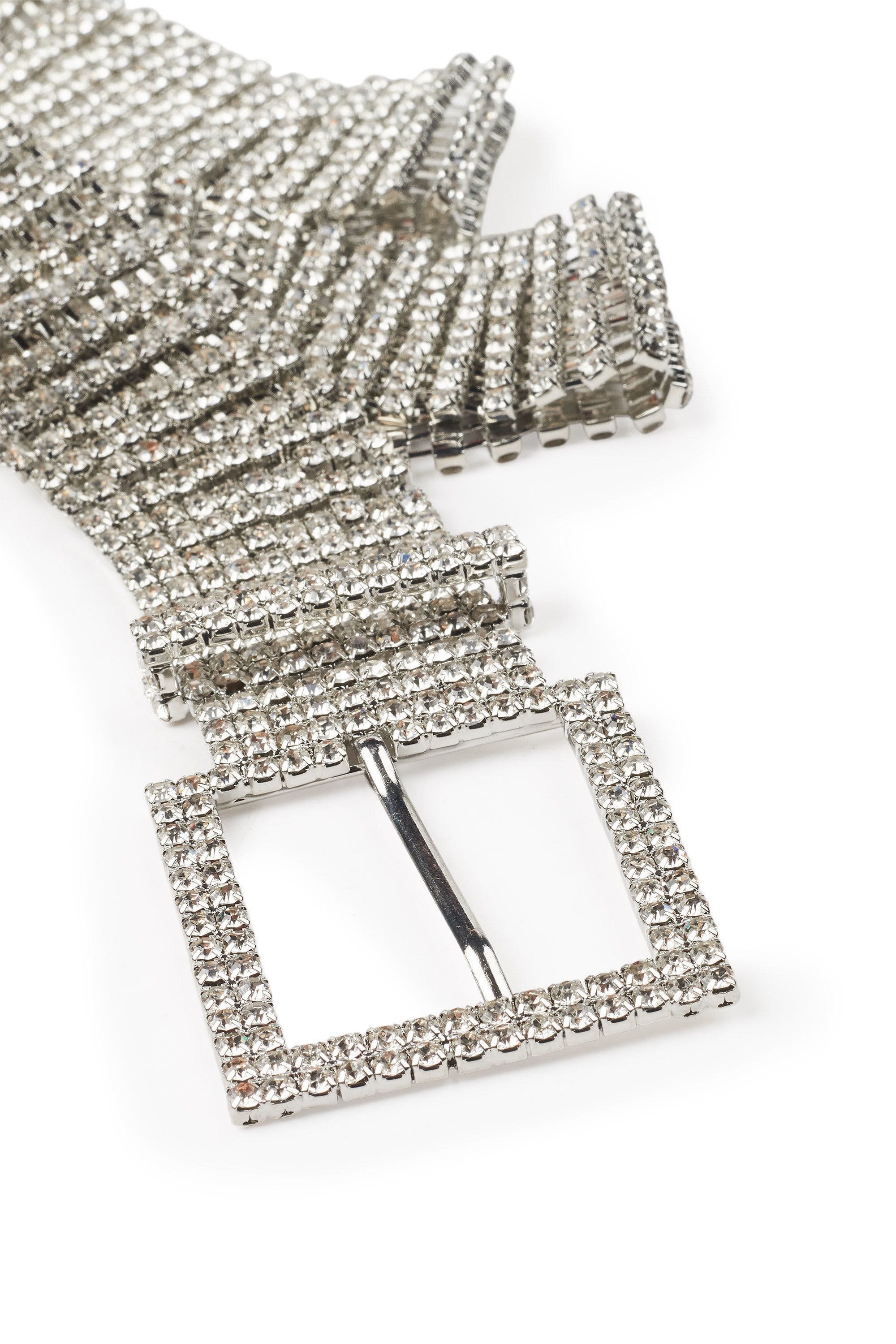 Kaquana Silver Metallic Rhinestone Belt