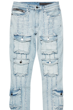 Frey Light Blue Stacked Flare Jean