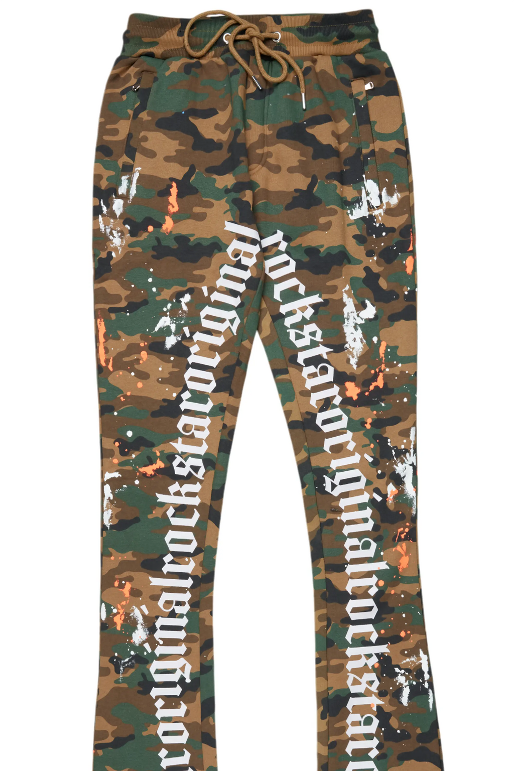 Adwin Painter Faded Camo Super Stacked Flare Pants