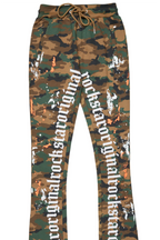Adwin Painter Faded Camo Super Stacked Flare Pants