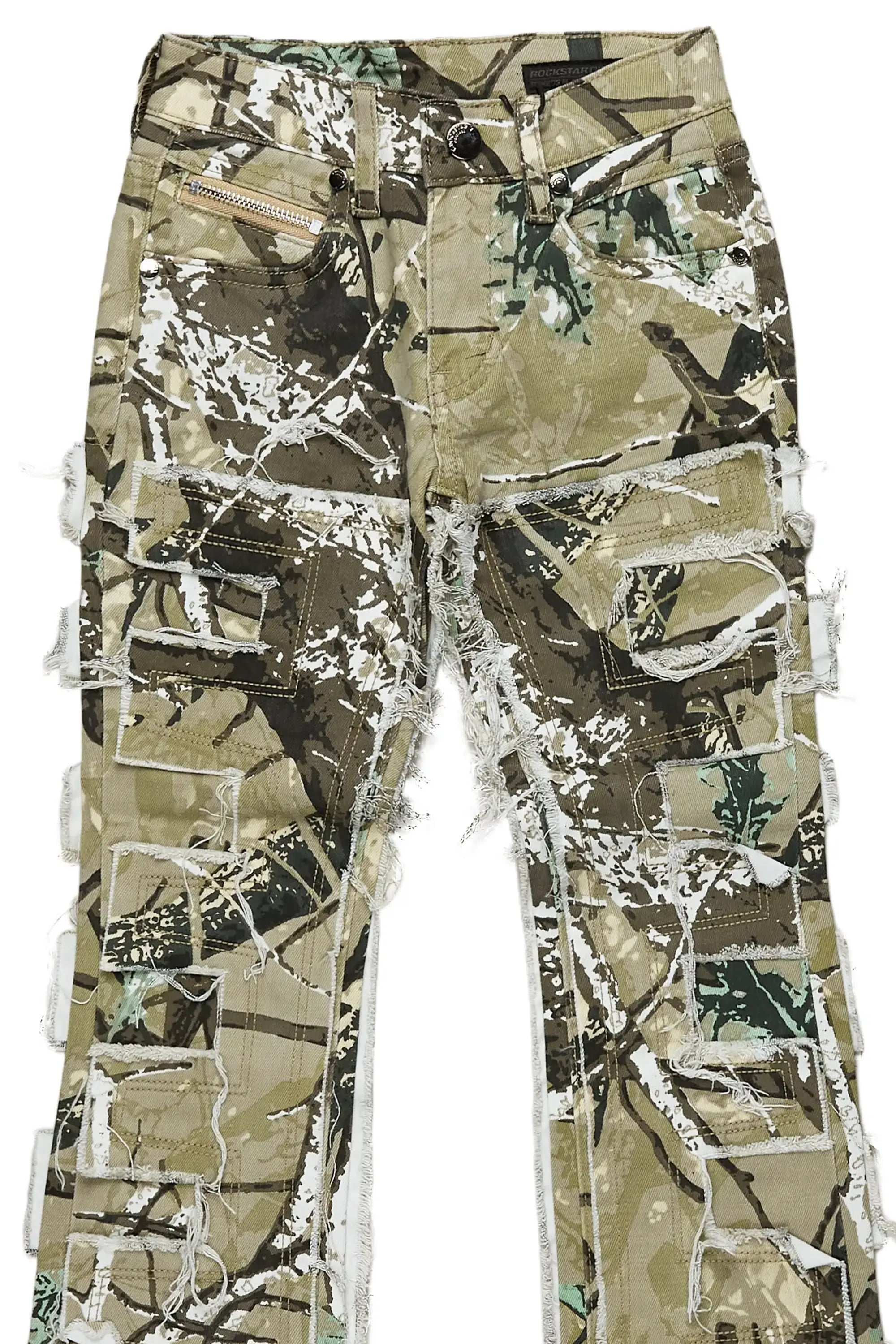 Girls Sammie Tree Camo Stacked Flare Jean