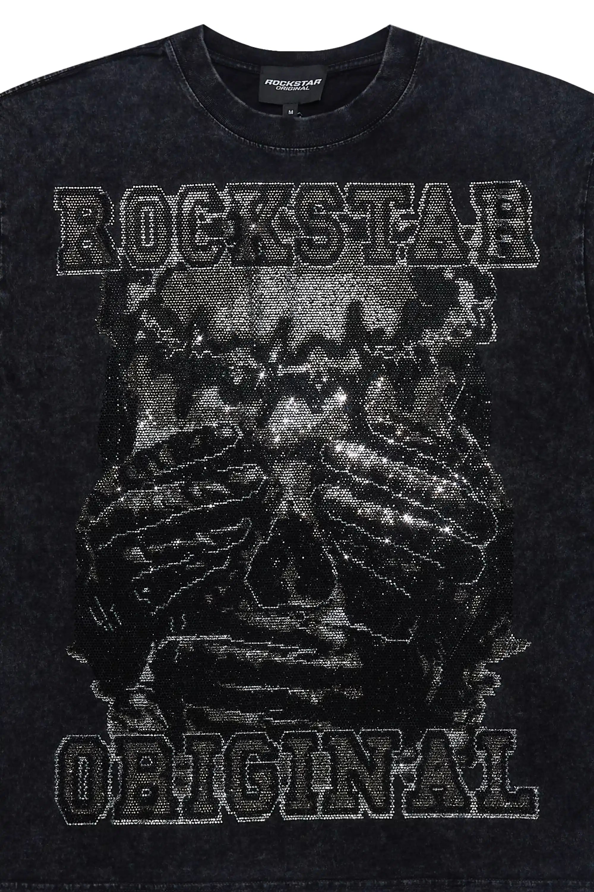 Chayse Black Rhinestone Oversized T-Shirt