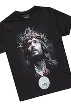 Boys Amina Black T-Shirt/Stack Flare Jean Set