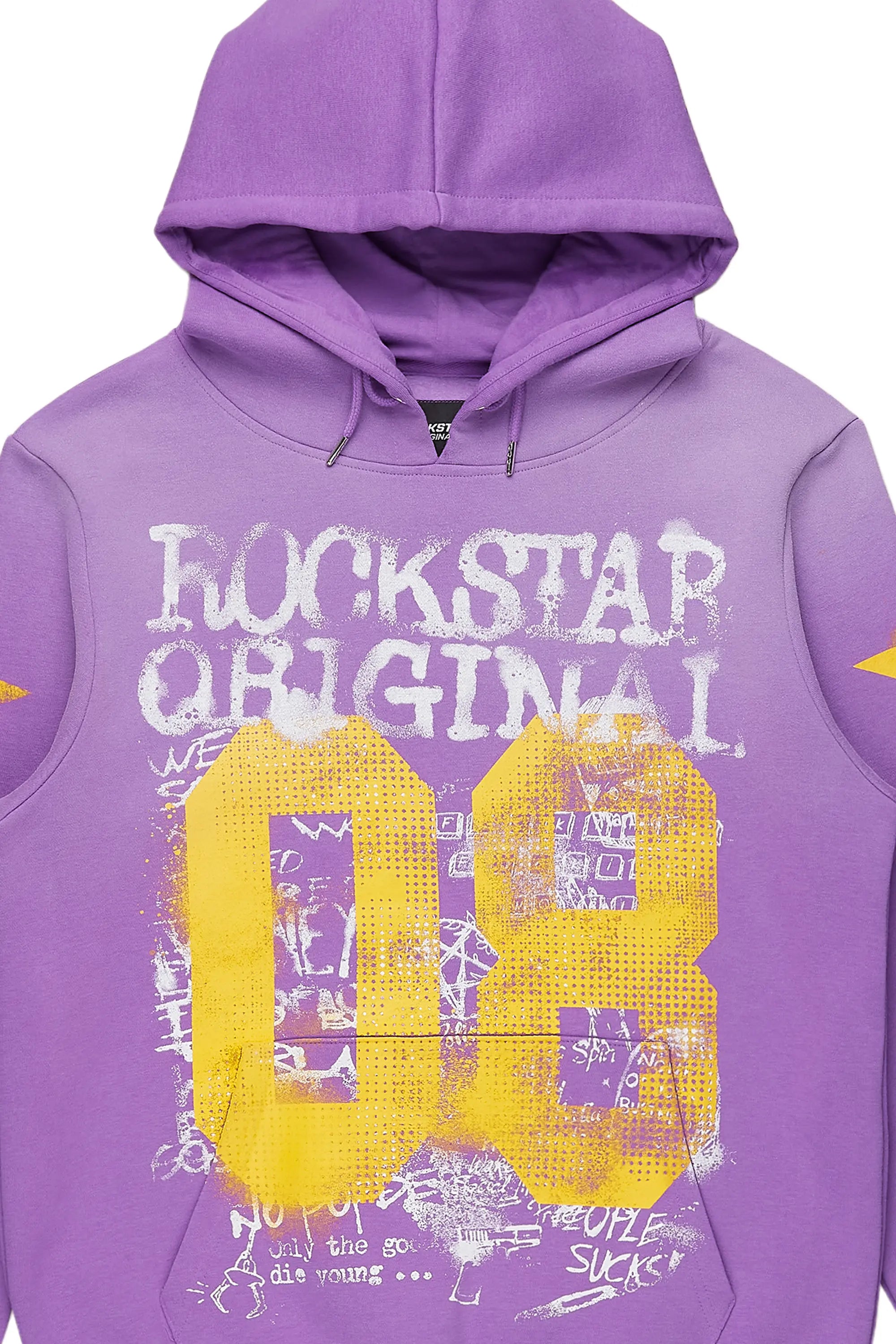 Addax Purple/Yellow Graphic Hoodie