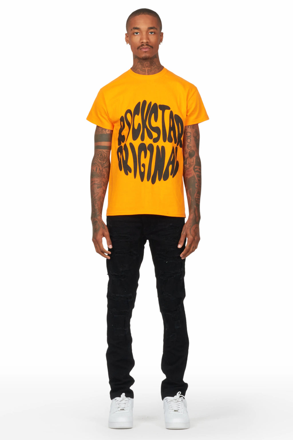 Gaines Black Ripped Slim Straight Jean