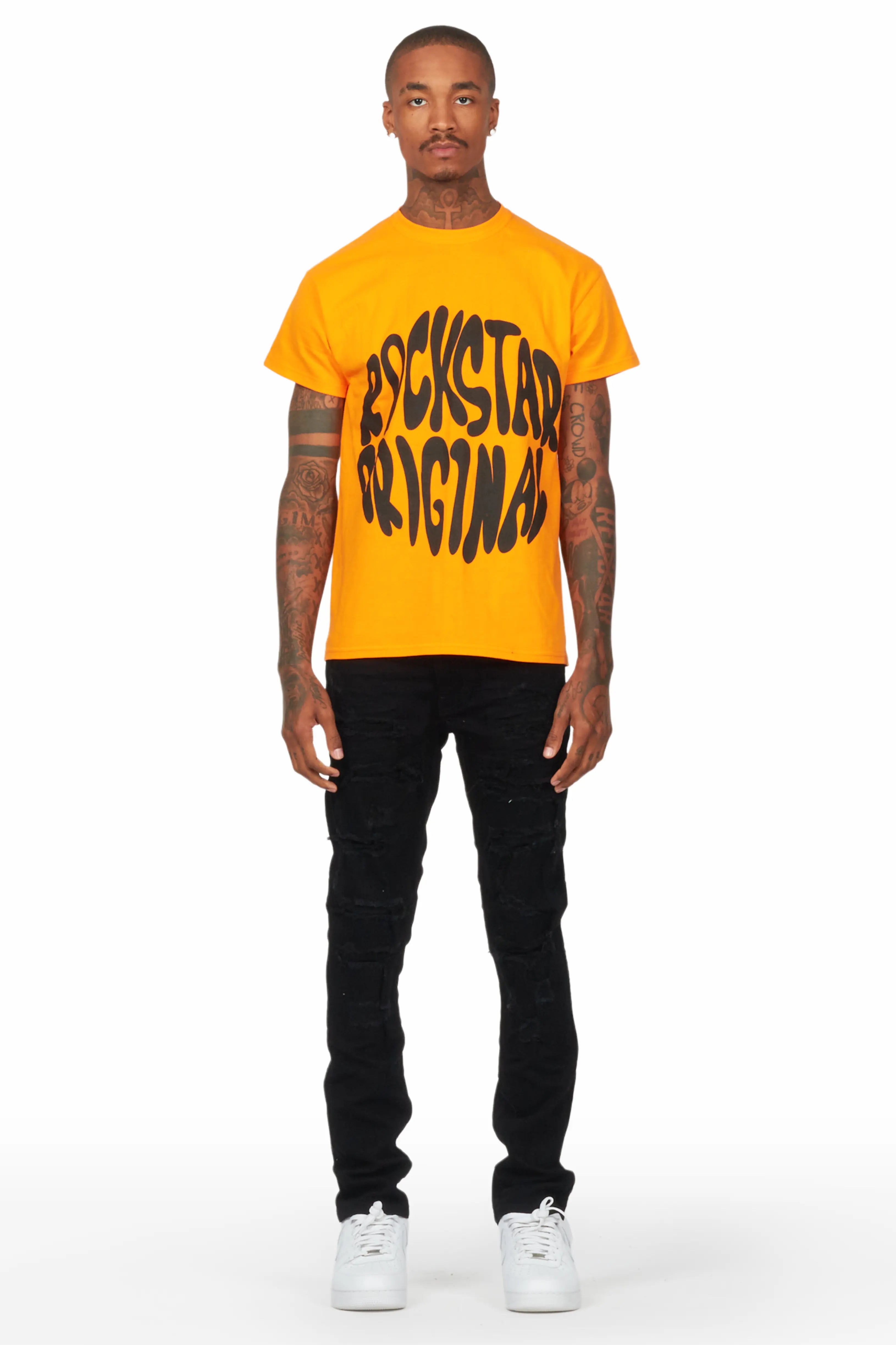 Gaines Black Ripped Slim Straight Jean