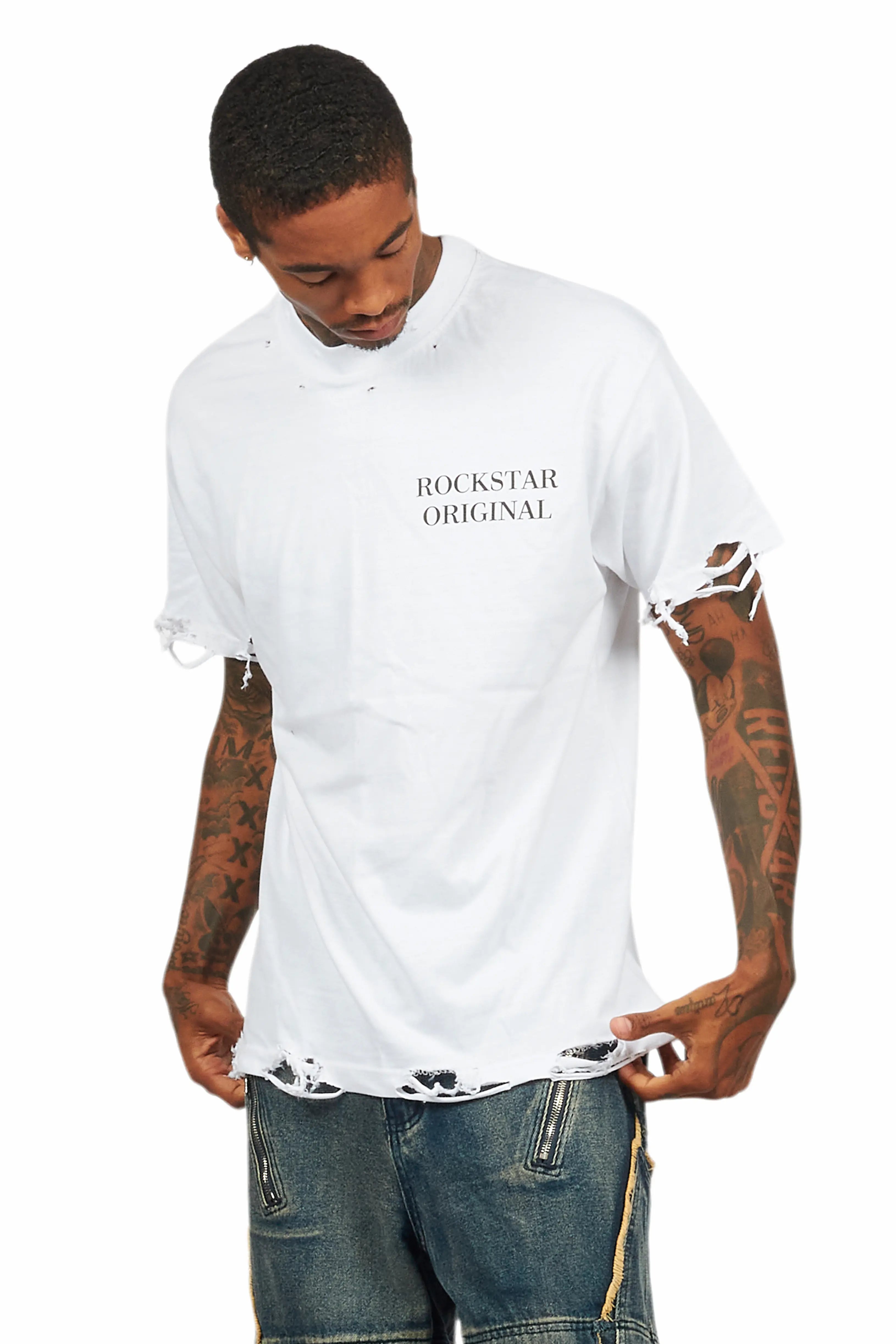 Drako White Oversized Graphic T-Shirt