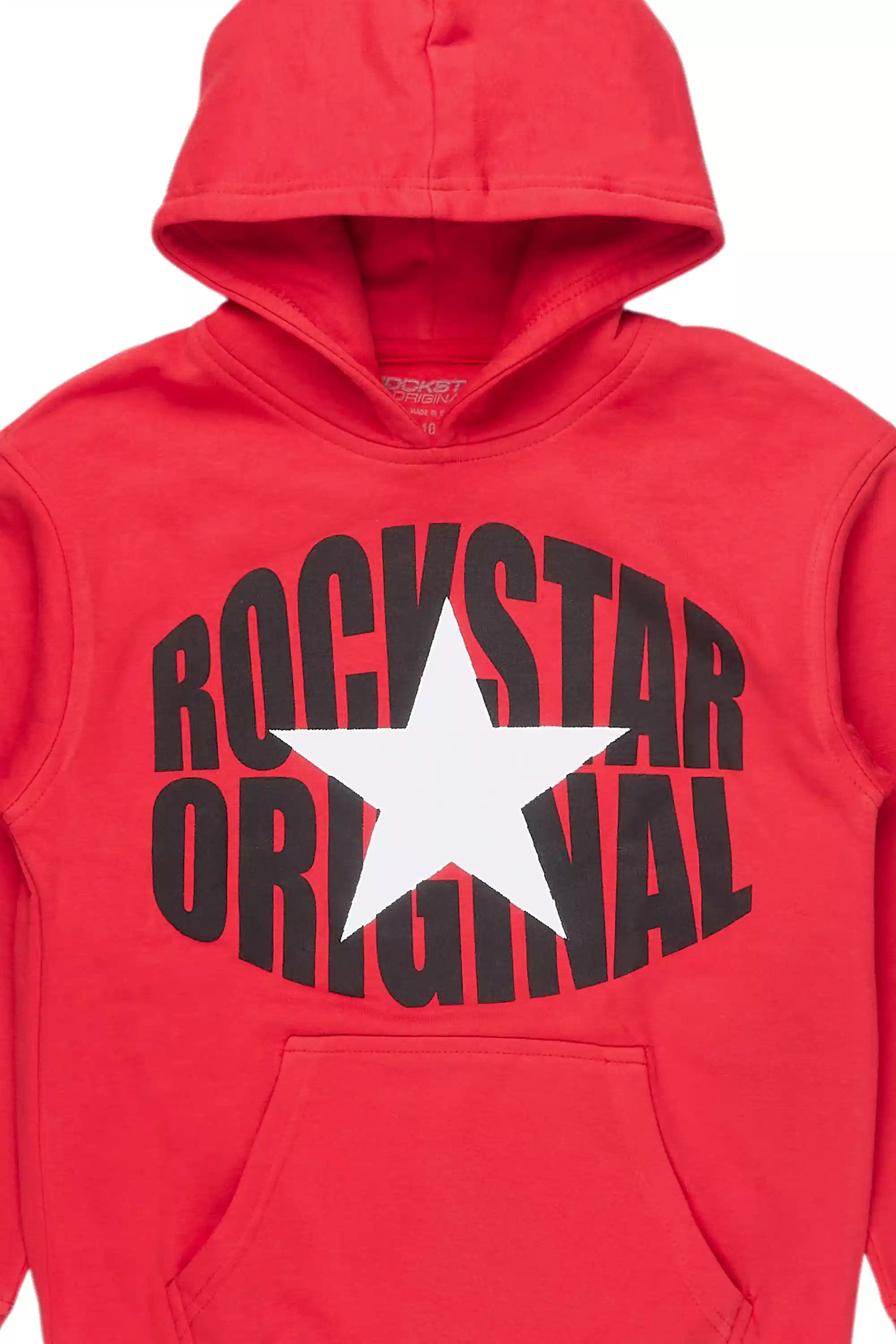 Boys Ezra Red Graphic Hoodie