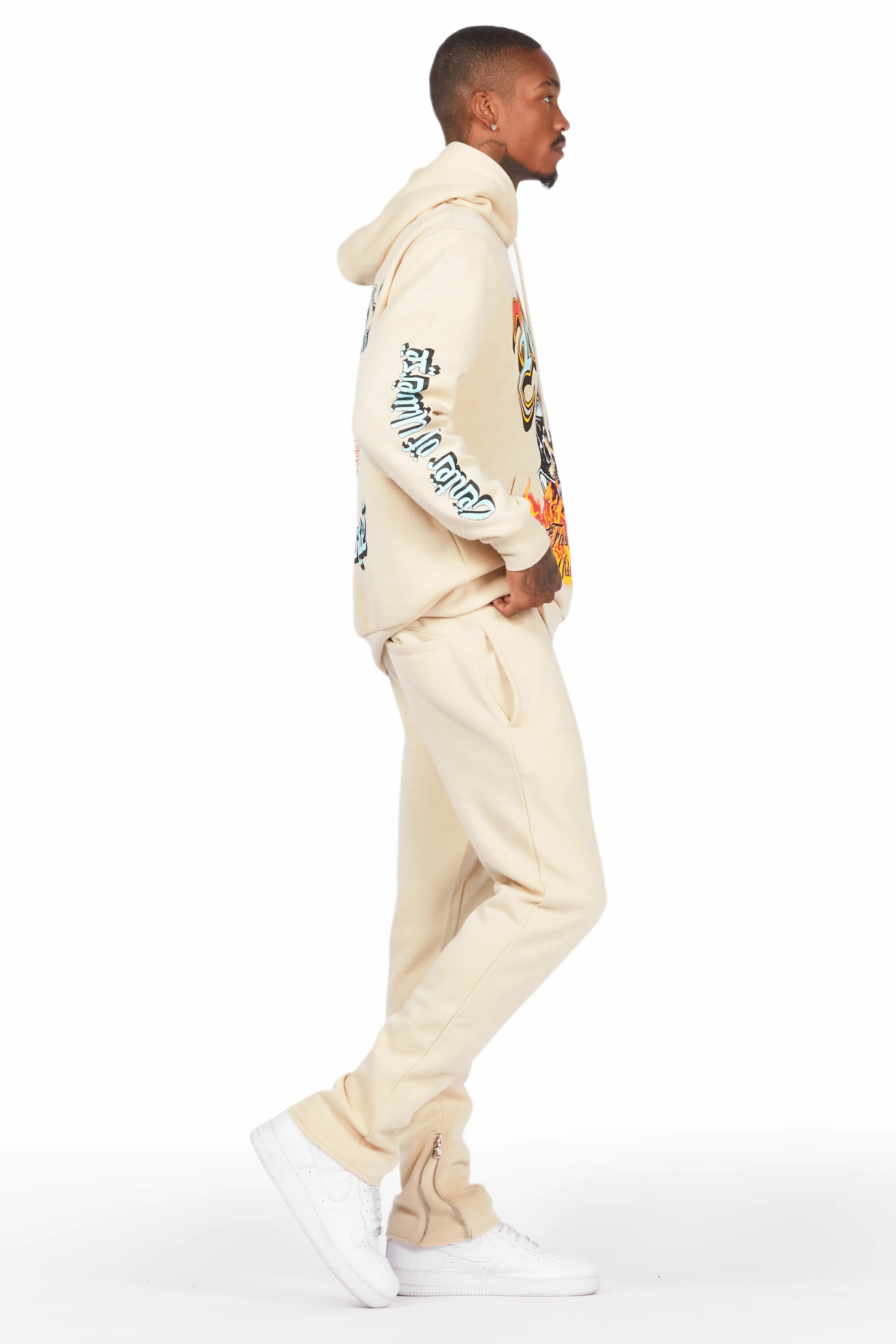 Alistair Beige Slim Fit Track Set