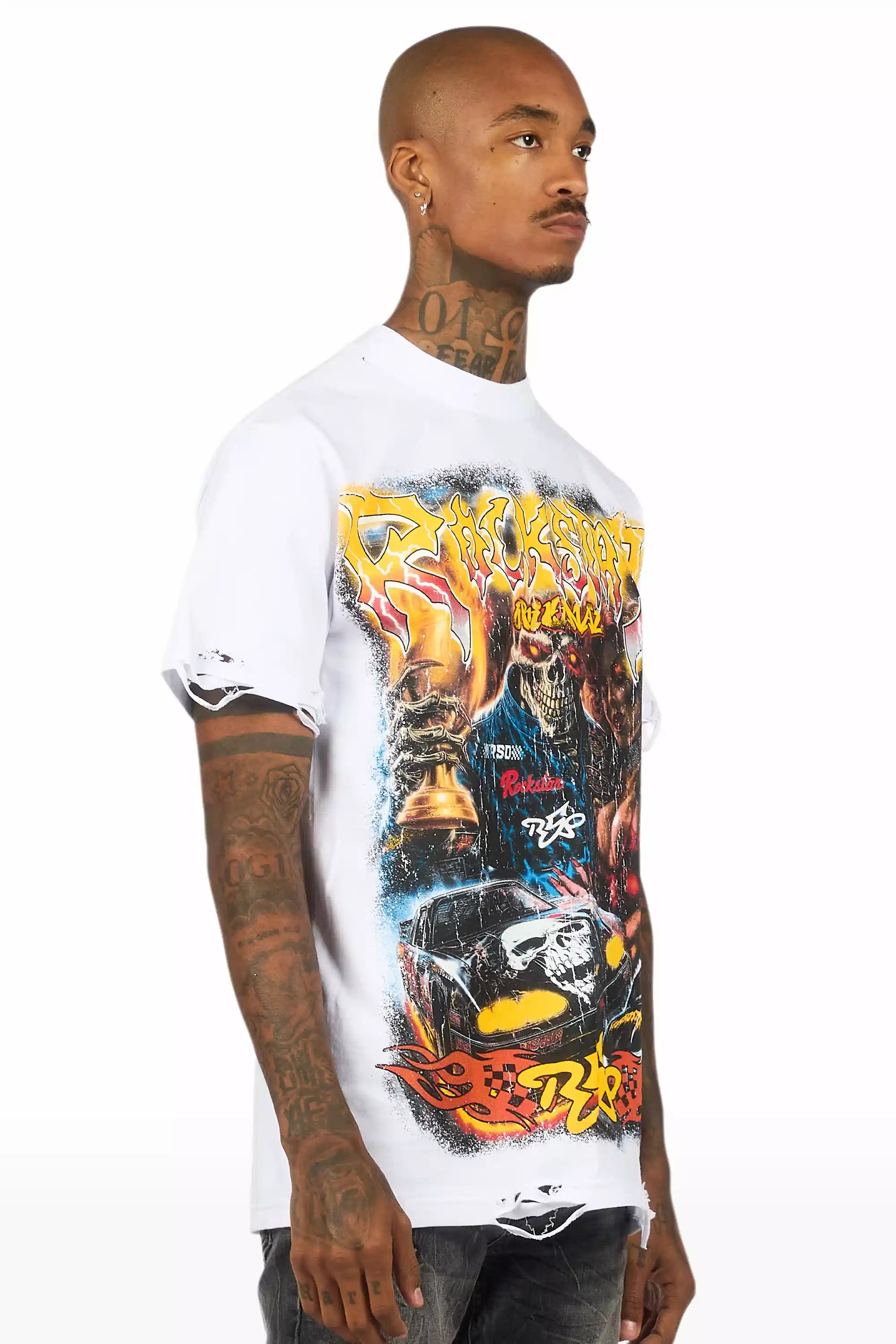 Daxton White/Multi Oversized Graphic T-Shirt