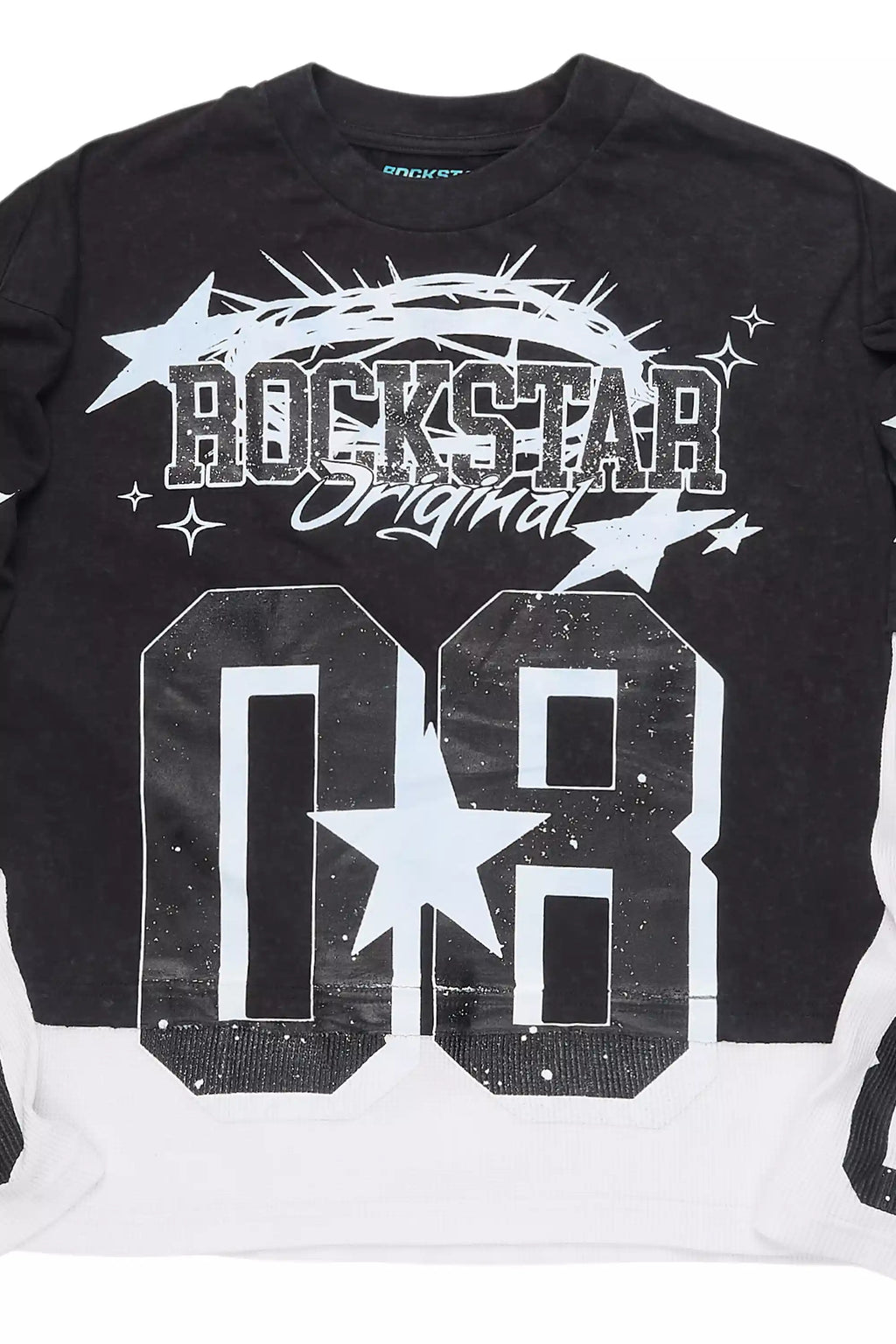 Allstar Vintage Black/White Boxy Crop Double Layer Tee