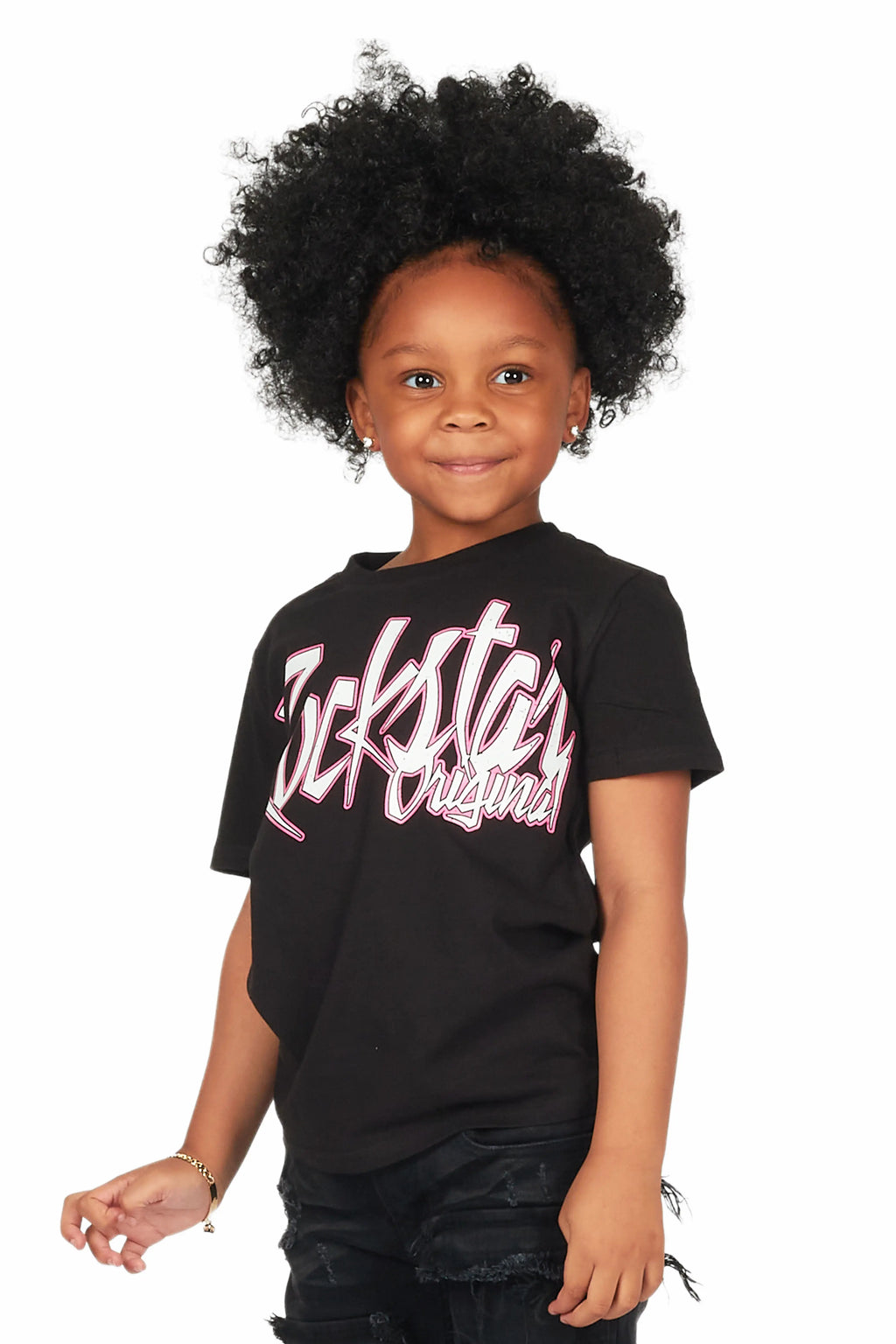 Girls Kalie Black Graphic T-Shirt