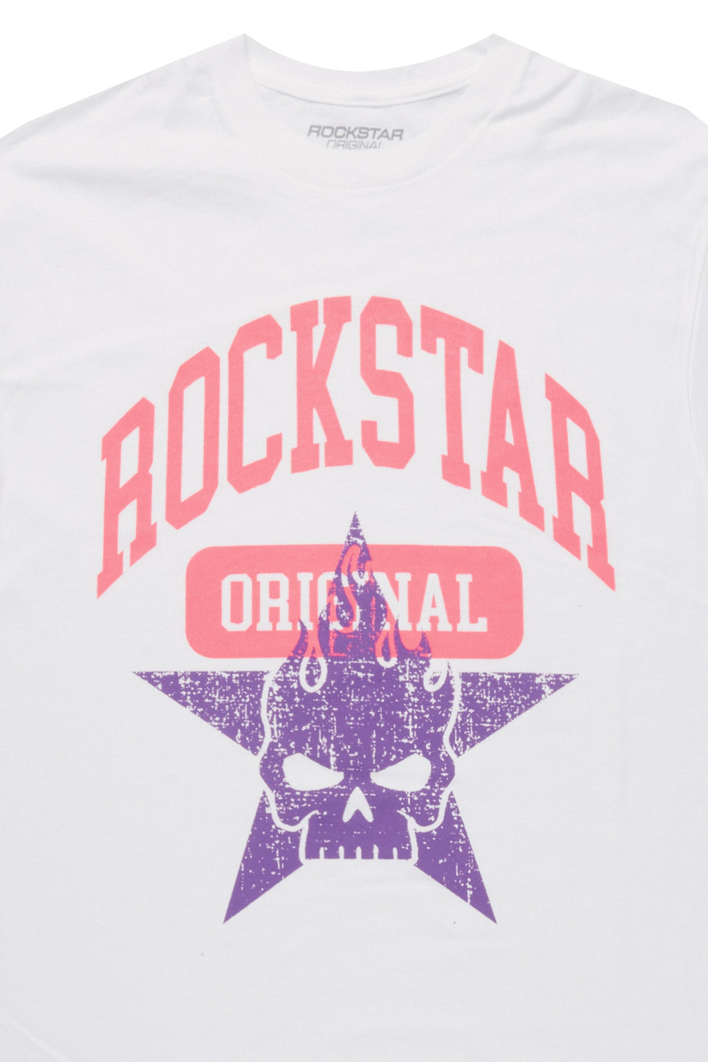 Girls Semaji White/Pink Graphic T-Shirt