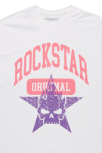 Girls Semaji White/Pink Graphic T-Shirt