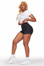 Lashina White Crop T-Shirt