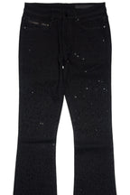 Lucki Black Rhinestone Stacked Flare Jean