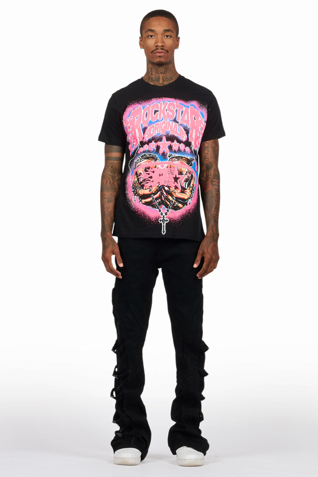 Attila Black Stacked Flare Jean