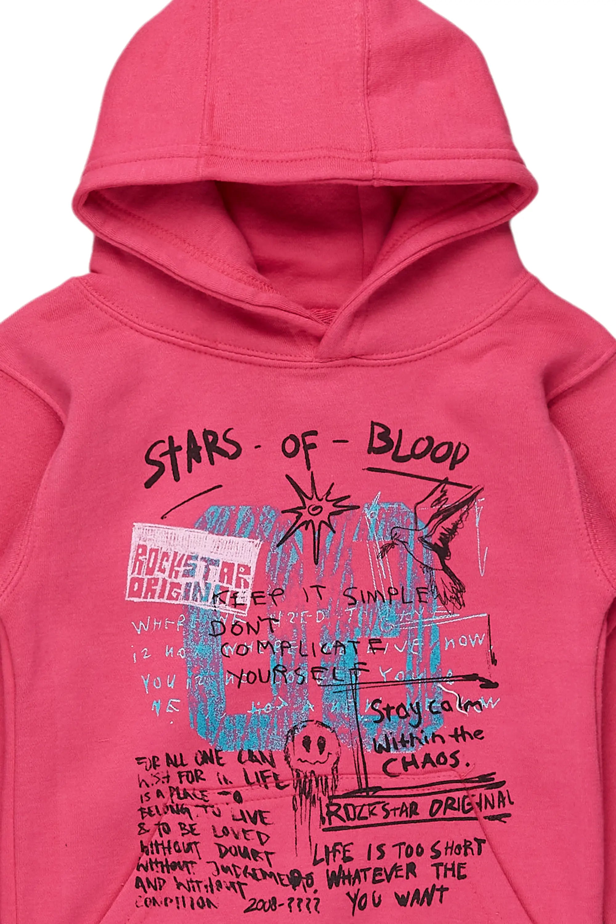 Girls Addie Fuchsia Graphic Hoodie