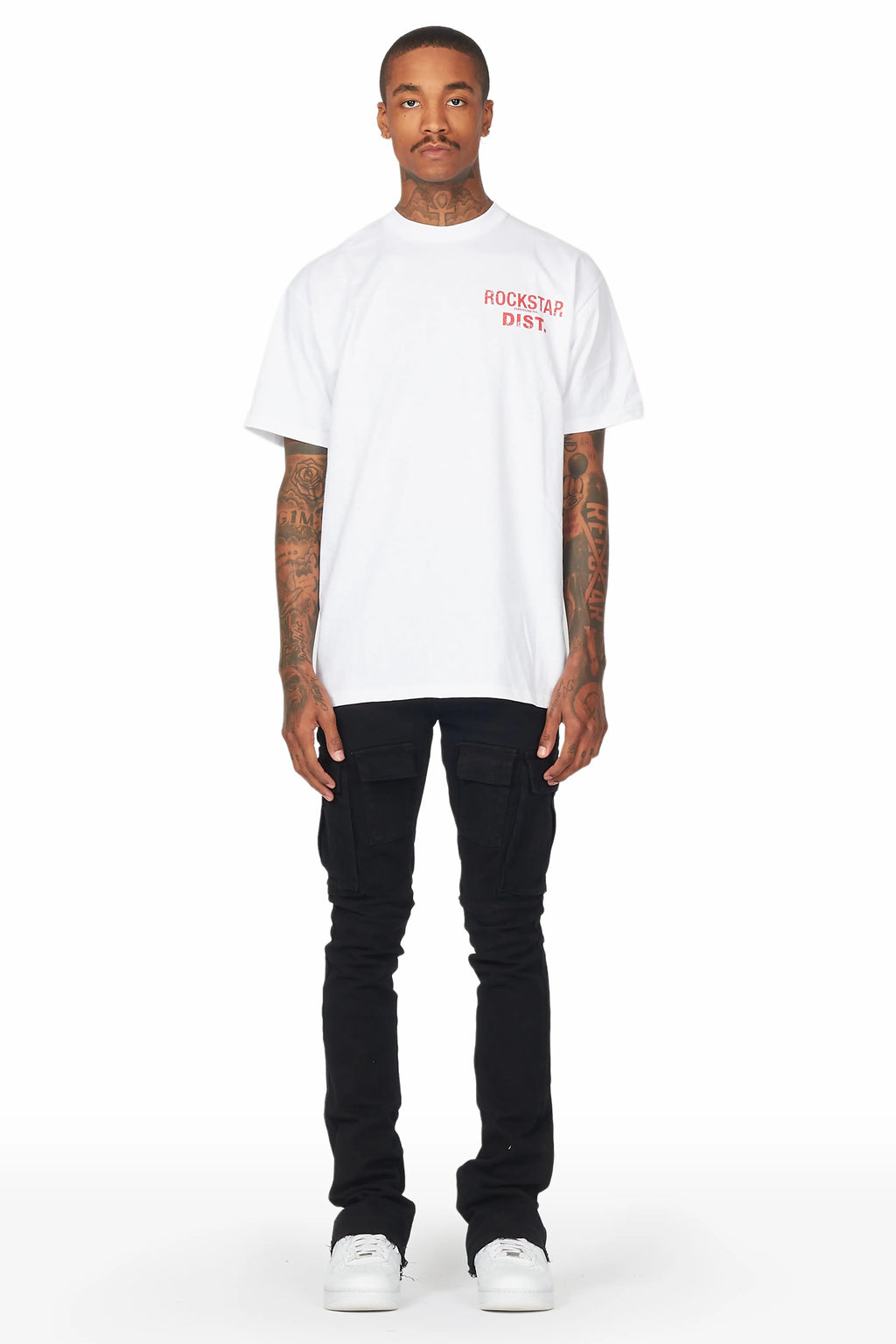 Sarg Black Cargo Stacked Flare Jean