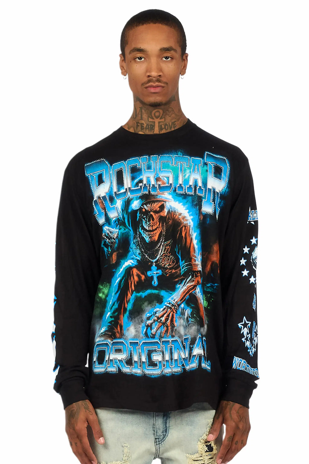 Marxe Black/Multi Oversized Long Sleeve Graphic T-Shirt