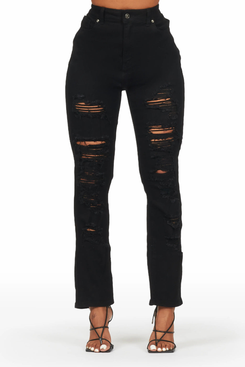 Kaydan Black Distressed Skinny Jean