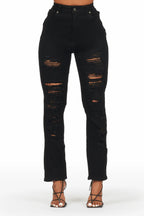Kaydan Black Distressed Skinny Jean