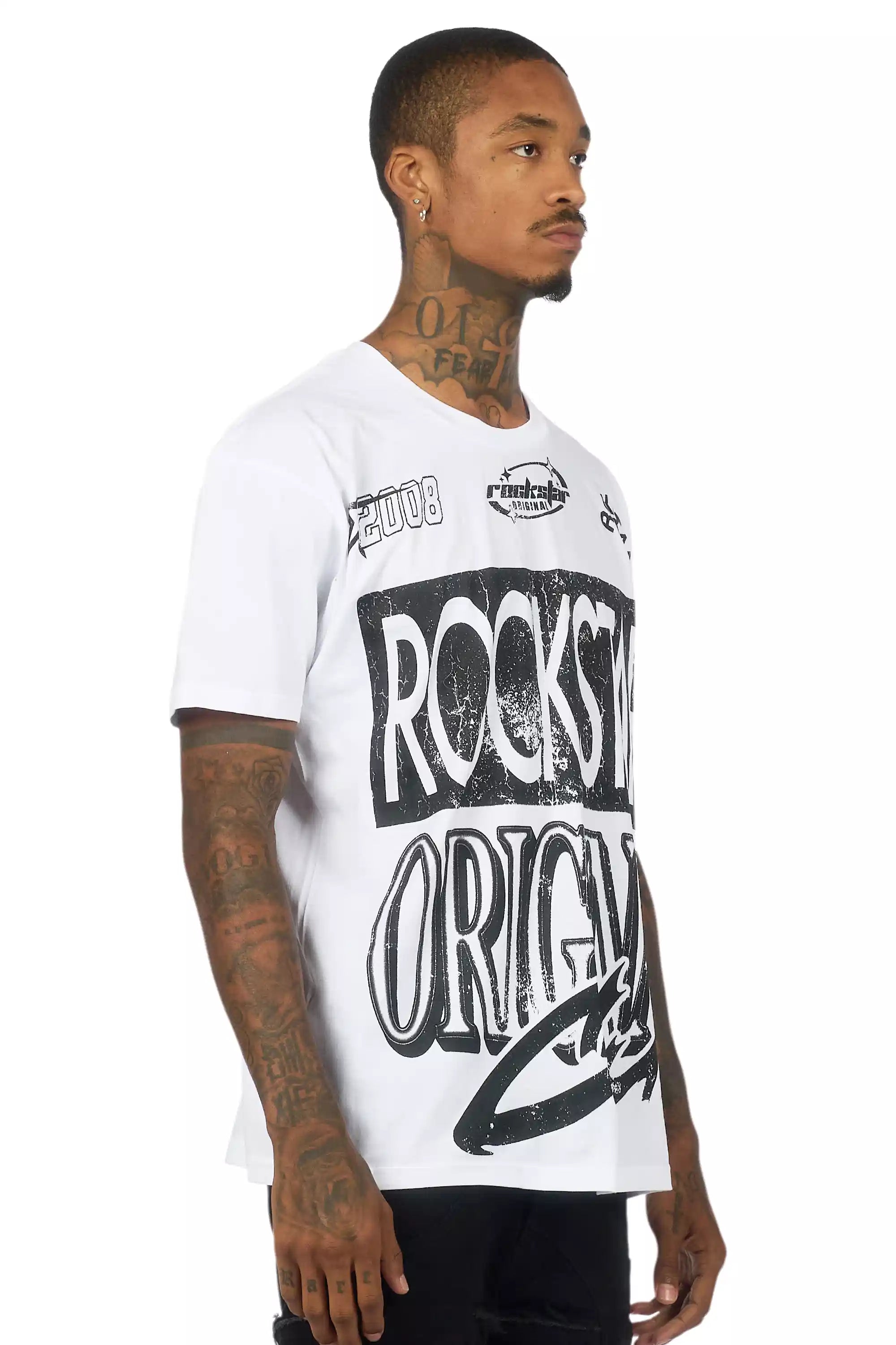 Rylok White/Black Oversized Graphic T-Shirt