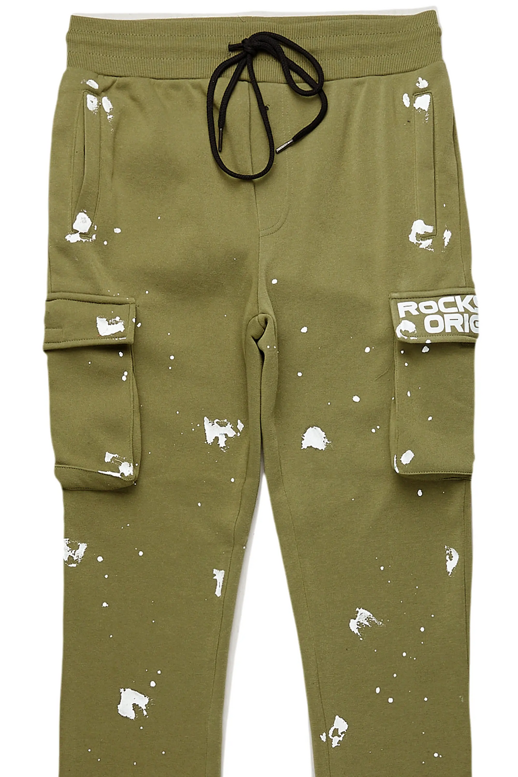 Radko Olive Stacked Flare Cargo Pants