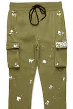 Radko Olive Stacked Flare Cargo Pants