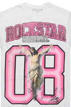 Tariqa White/Pink Oversized T-Shirt