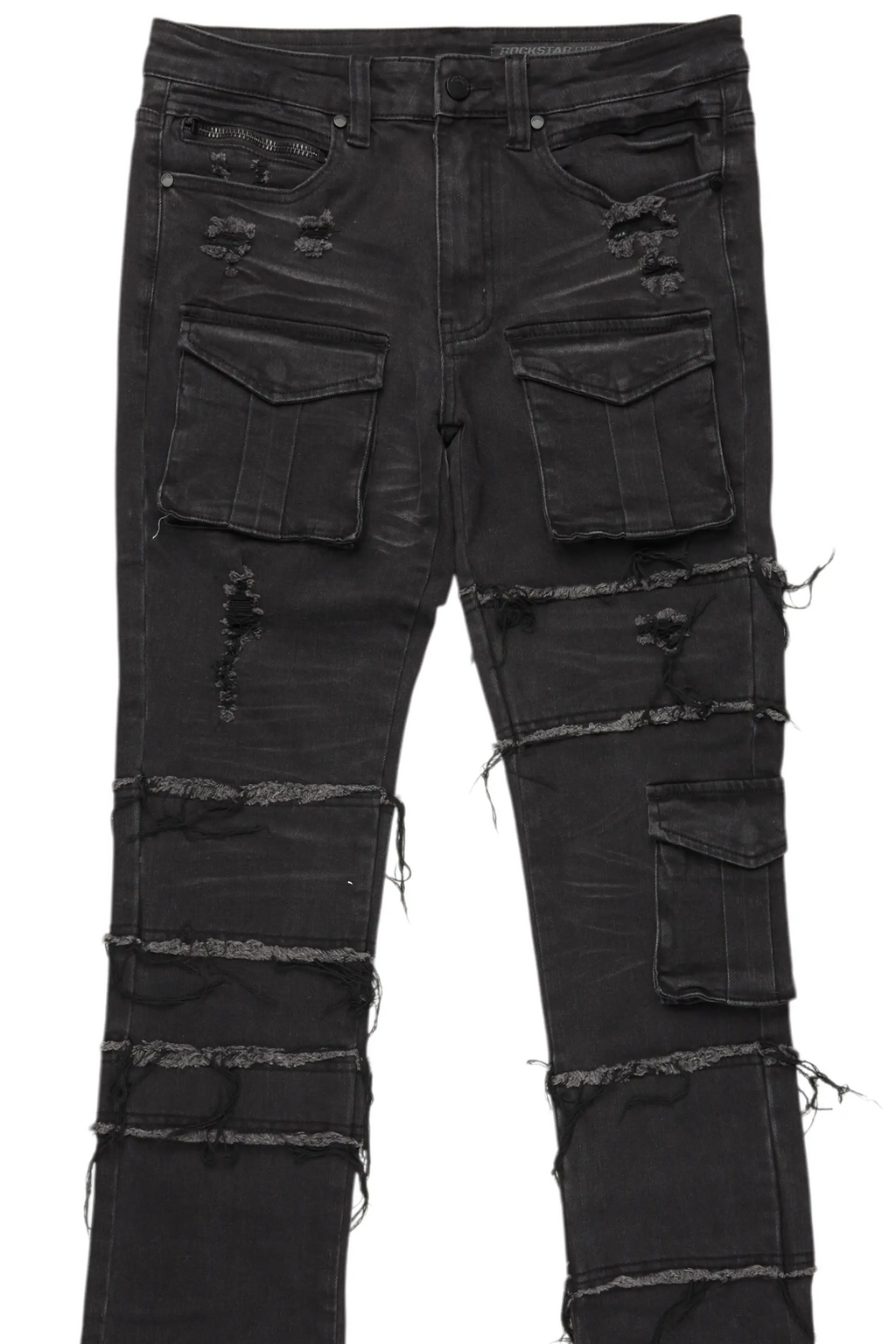 Folant Dark Grey Stacked Cargo Flare Jean