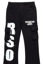 Boys Admir Black Stacked Flare Pant