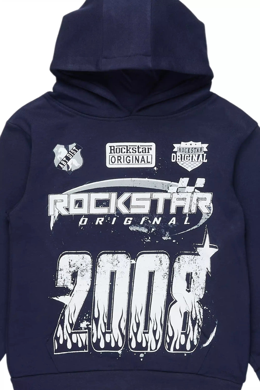 Boys Amos Navy/White Graphic Hoodie