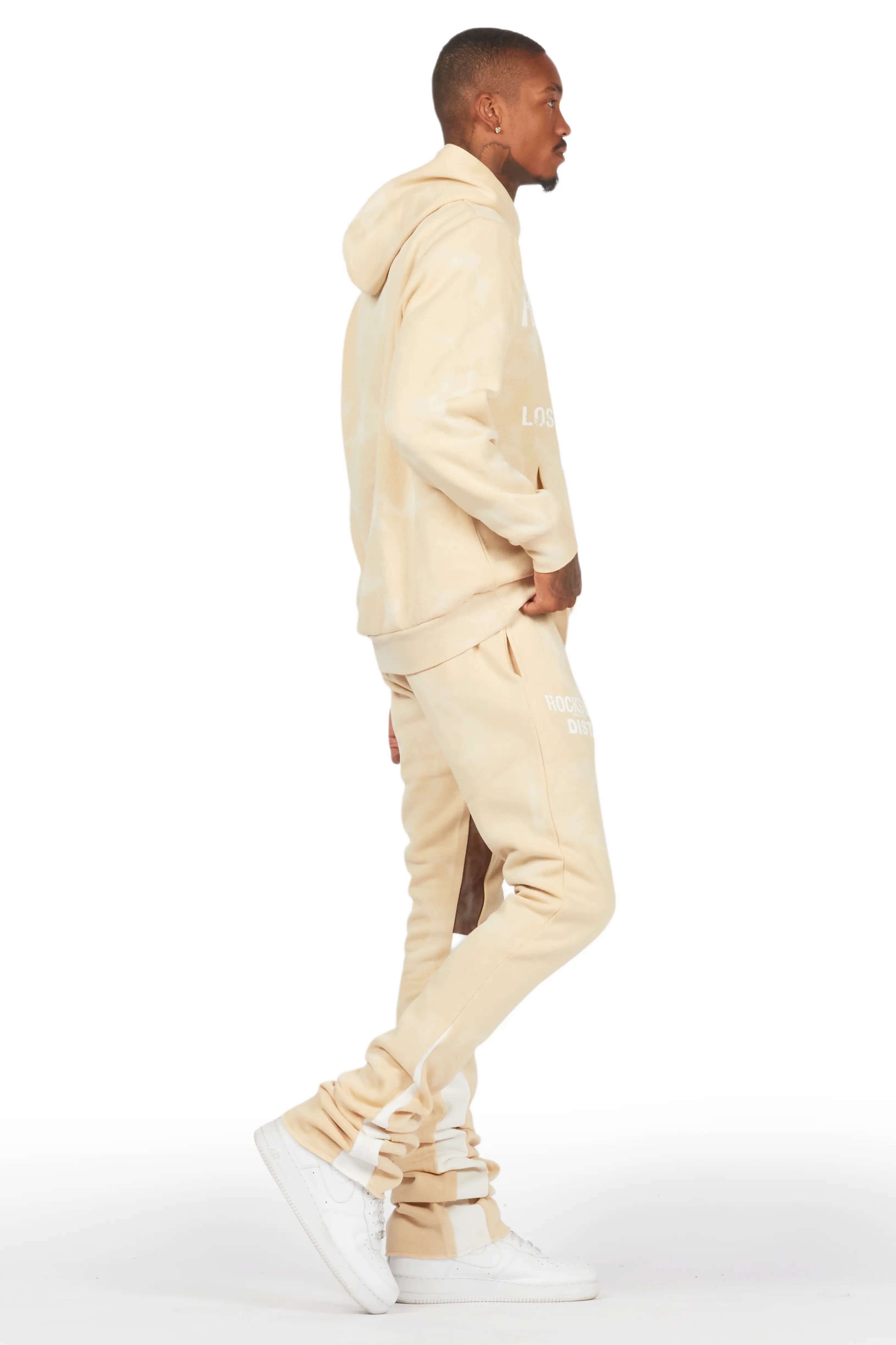 Nelly Beige Hoodie/Super Stacked Flare Pant Set