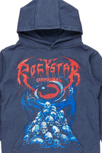 Boys Vicious Vintage Navy Graphic Hoodie