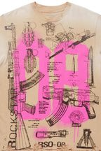 Nesta Beige Oversized Graphic T-Shirt