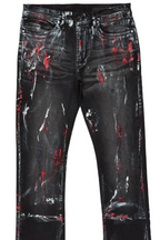 Mana Black Painter Stacked Flare Jean
