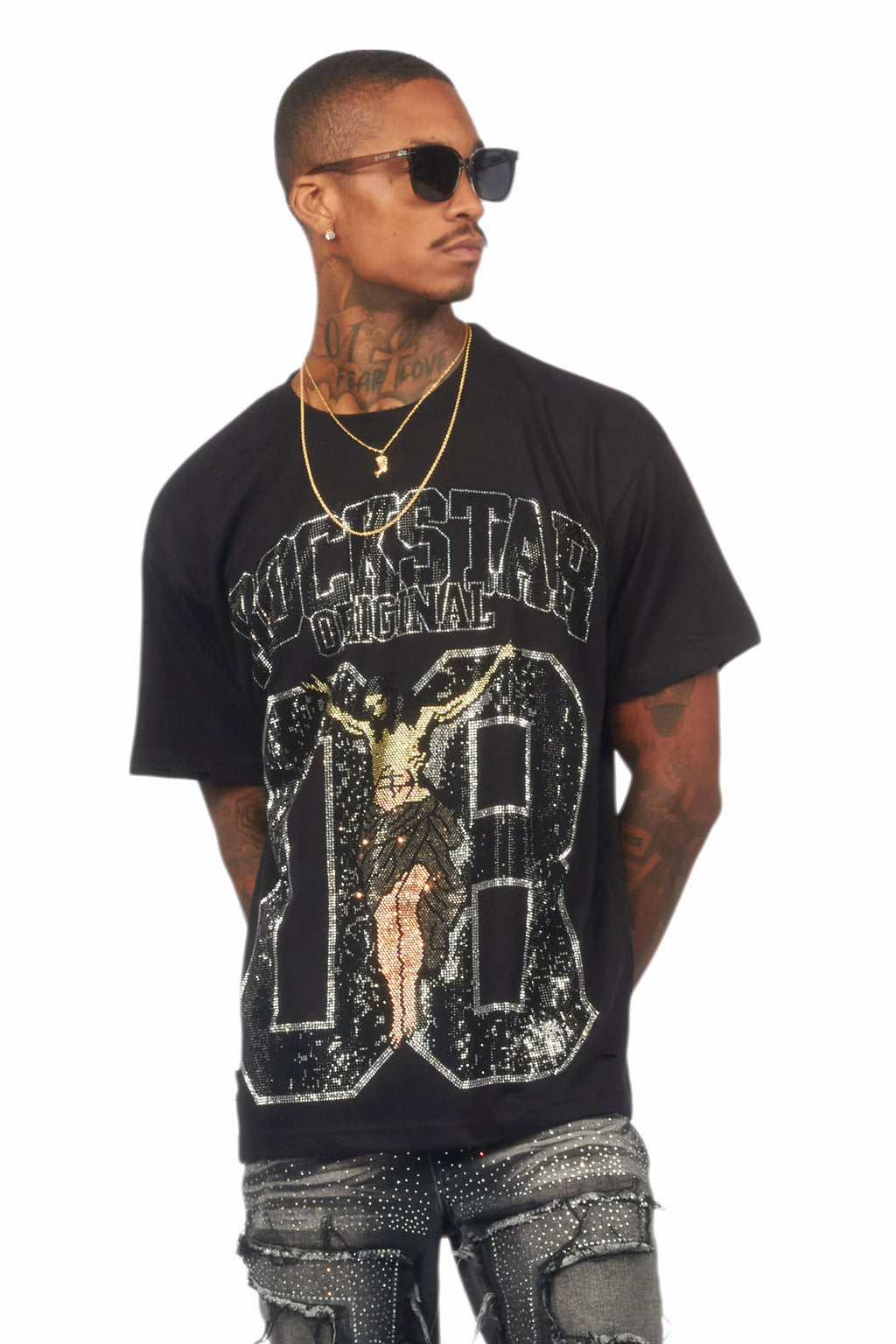 Cavan Black Graphic Rhinestone T-Shirt