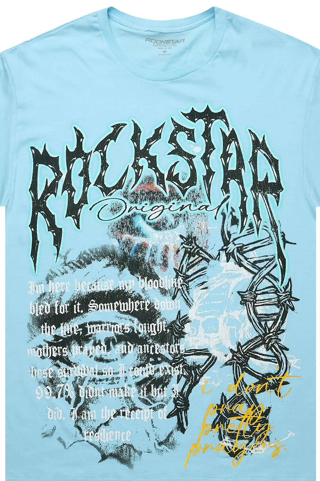 Drai Baby Blue Oversized Graphic T-Shirt