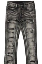 Shake Light Grey Stacked Flare Jean