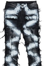 Falan Black Painter Stacked Flare Jean