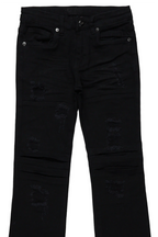 Boys Wald Jet Black Stacked Flare Jean