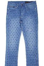 Glit Royal Blue Rhinestone Stacked Flare Jean